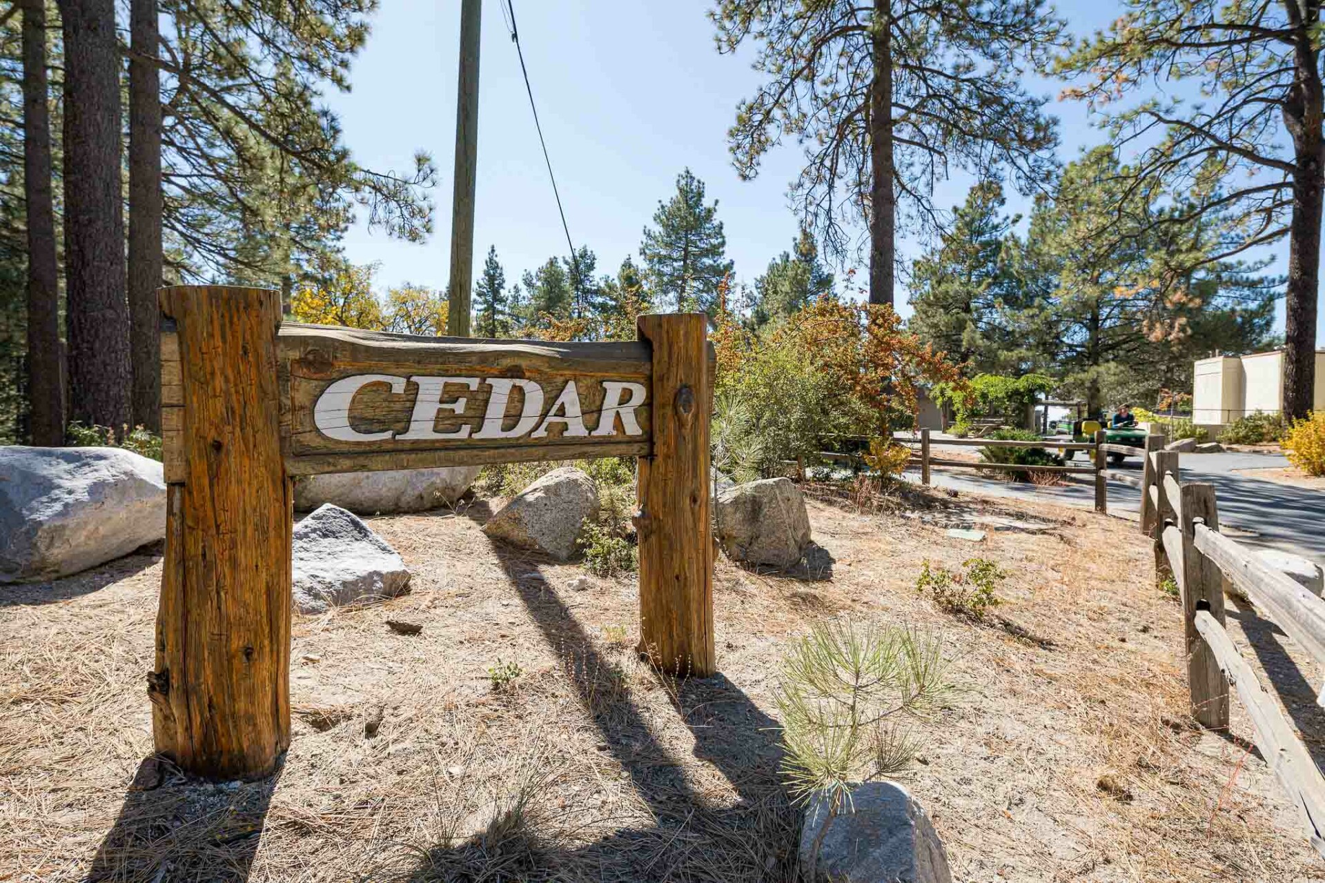 Cedar sign.