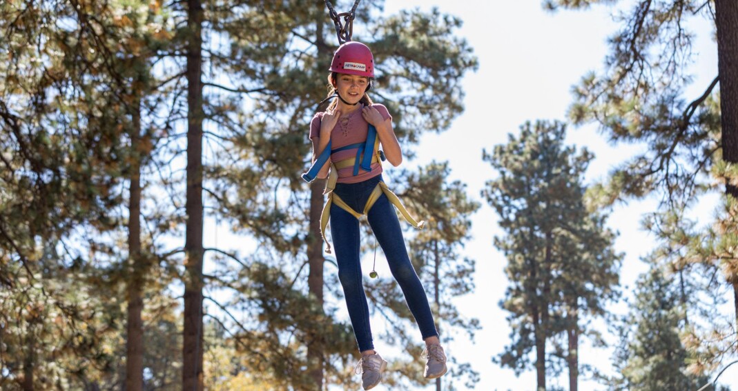 Girl on zipline.