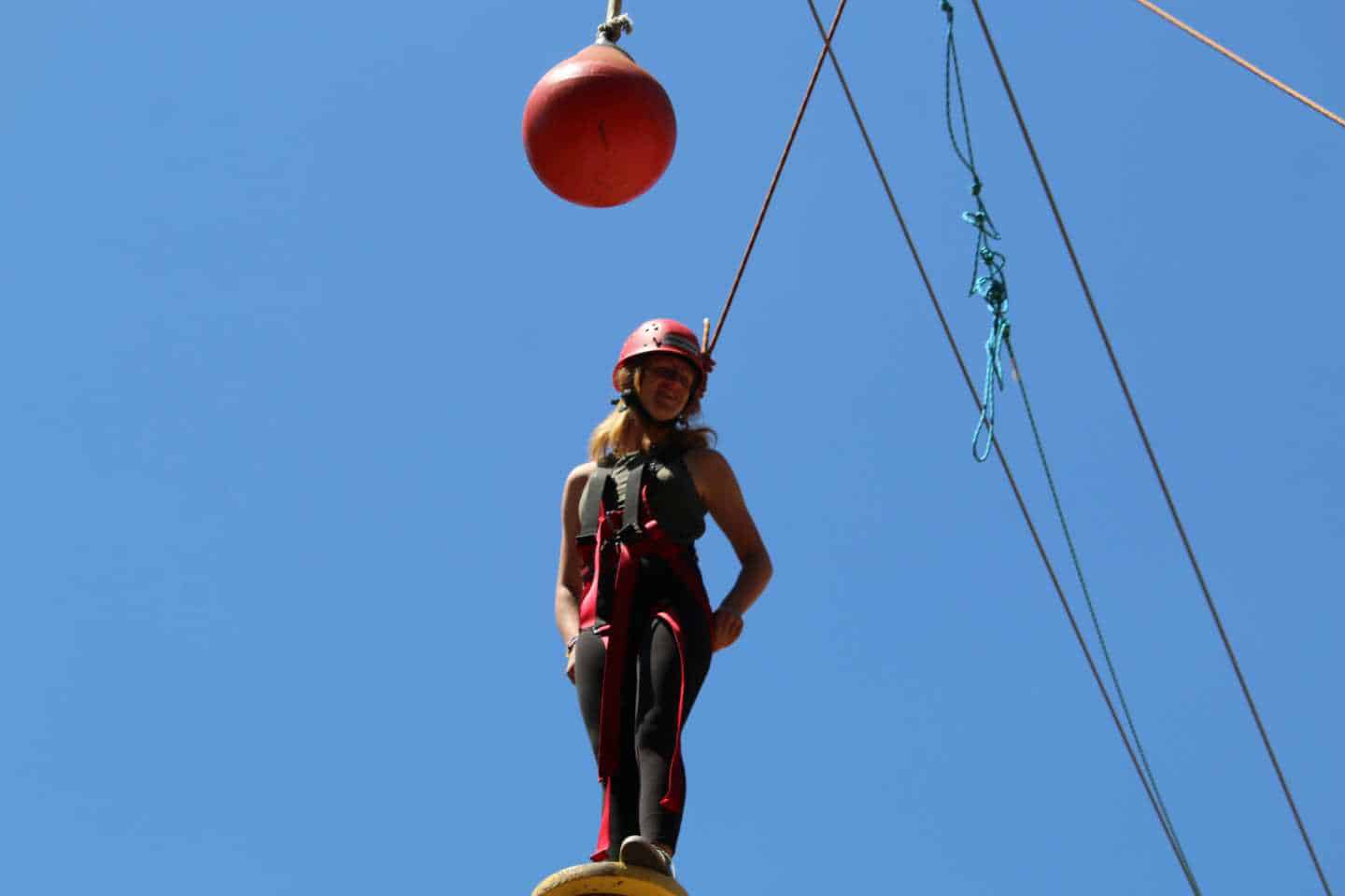 Girl on zipline.