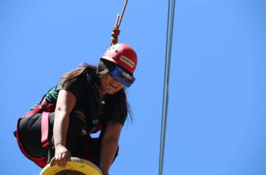 Girl on zipline.