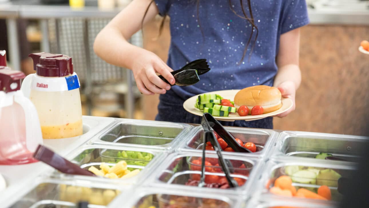 Salad bar station.